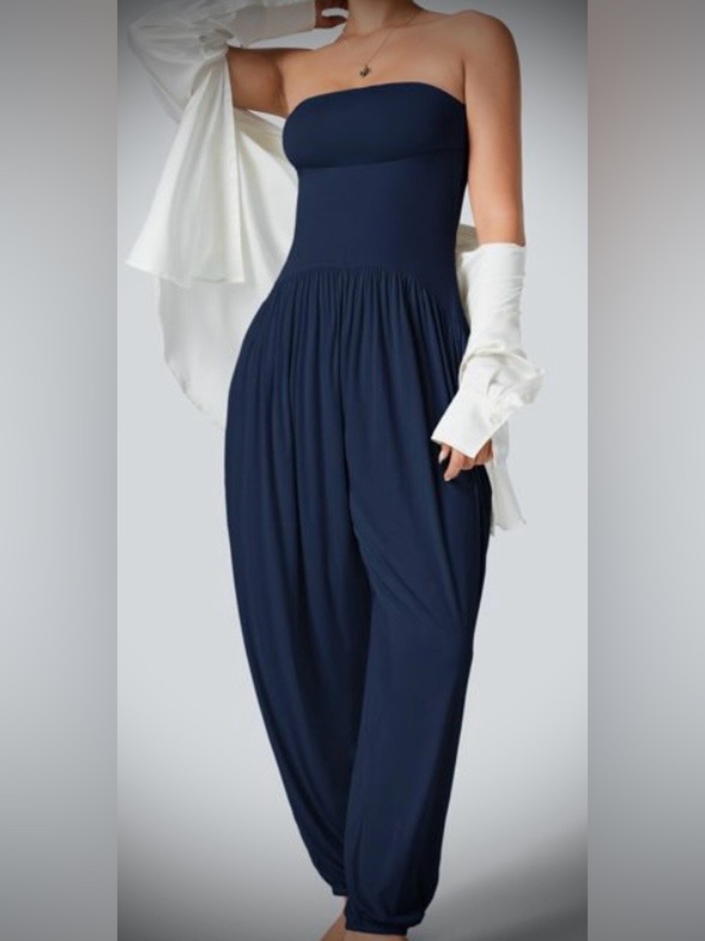 NWT… HALARA.. Ribbed Tube Backless Side
Pocket Casual Jumpsuit